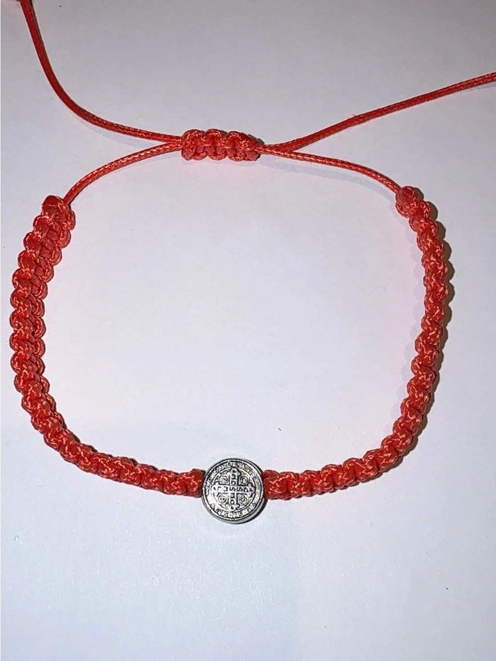 Red St. Benedict Medal Adjustable Bracelet